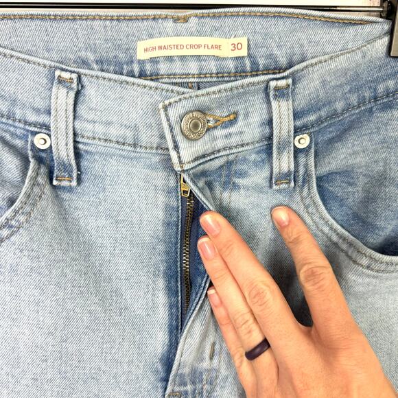 Levi's | Light Wash High Waisted Crop Flare Jeans ALTERED - Picture 6 of 9